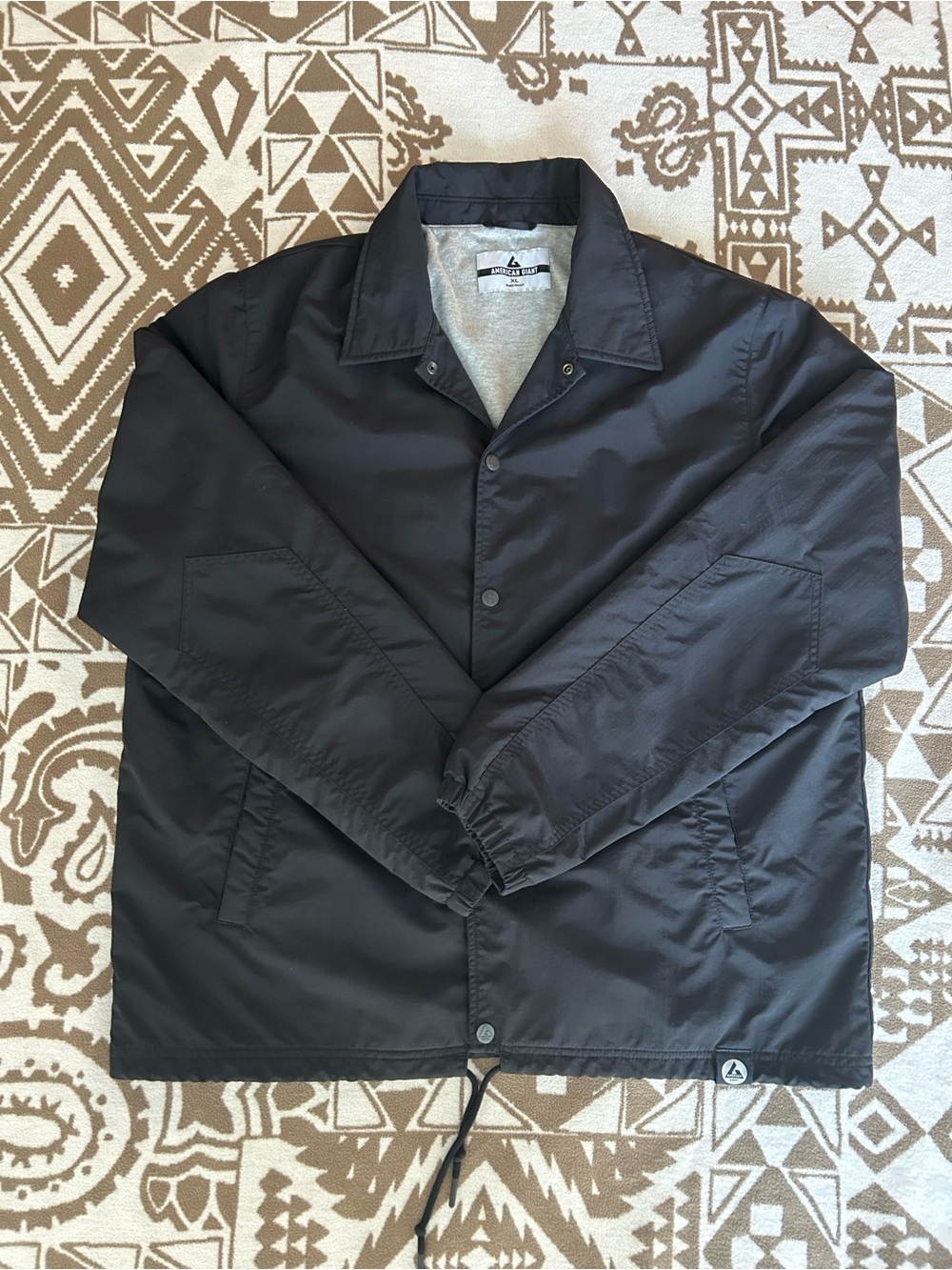 RARE- American Giant Black Coach Stadium Jacket